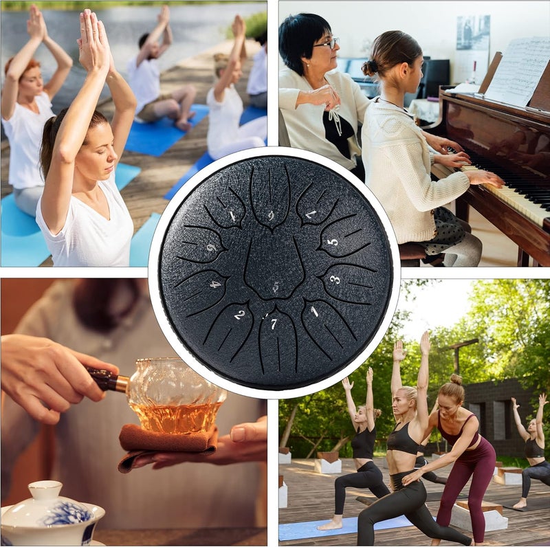 harmuhos Steel Tongue Drum 11 Note 6 Inches D-Key Tank Drum Handpan Drum Percussion Instrument for Meditation Entertainment Musical Education Concert Mind Healing Yoga - Image 5